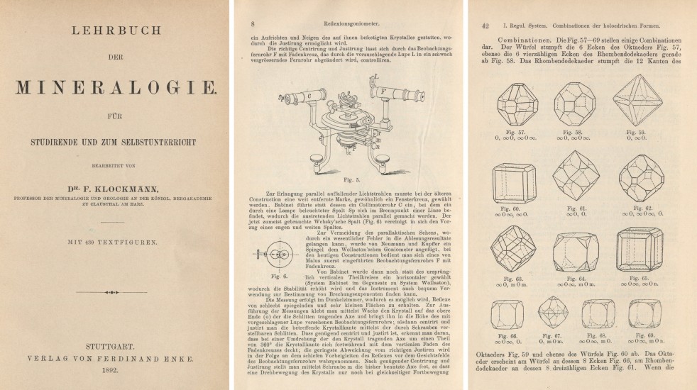 Wybrane strony podręcznika do mineralogii F. Klockmanna
