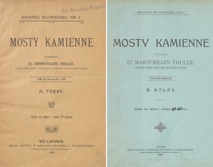 Strony tytułowe Mostów kamiennych M. Thulliego