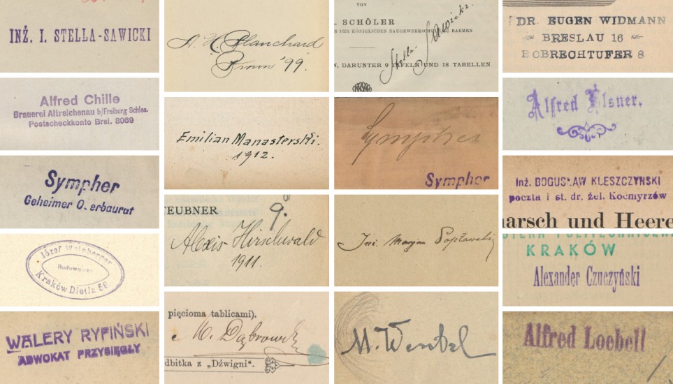 Przykłady pieczątek osób prywatnych oraz odręczne podpisy właściciela