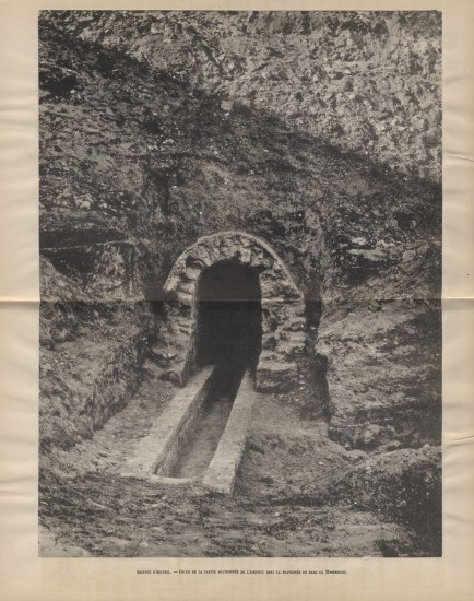 Ilustracja opuszczonego wejścia do akweduktu d’Arcueil z końca XIX w.